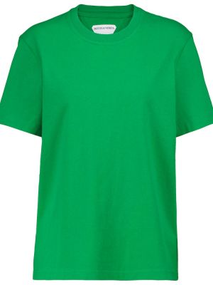 Памучна тениска Bottega Veneta зелено