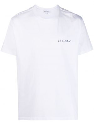 Памучна тениска бродирана Maison Labiche бяло