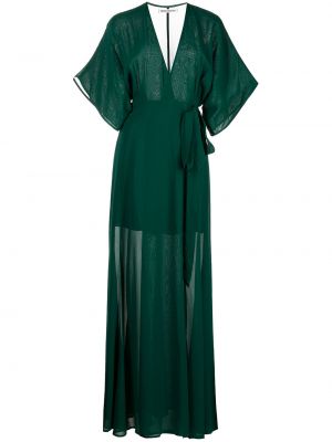 Koktejl obleka z draperijo Reformation zelena