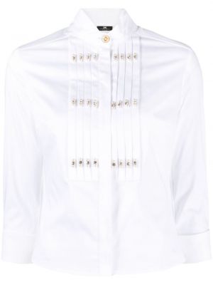 Košile s perlami Elisabetta Franchi bílá