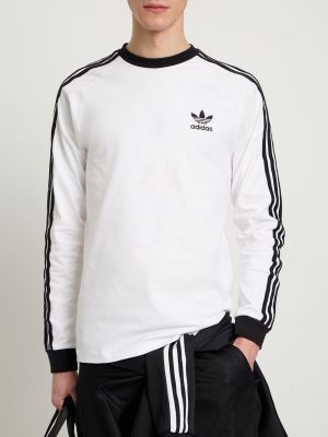 T-shirt manches longues en coton avec manches longues Adidas Originals blanc