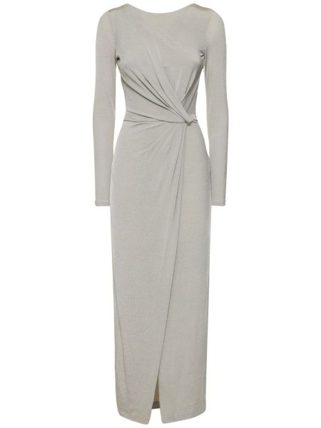 Μάξι φόρεμα με κομμένη πλάτη από ζέρσεϋ ντραπέ Giorgio Armani