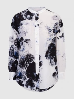 Шовкова блуза з принтом Alexander Mcqueen біла