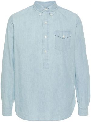 Pamučni džemper s vezom s printom Polo Ralph Lauren plava
