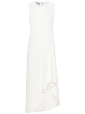 Drapované midi šaty Moschino Jeans bílé