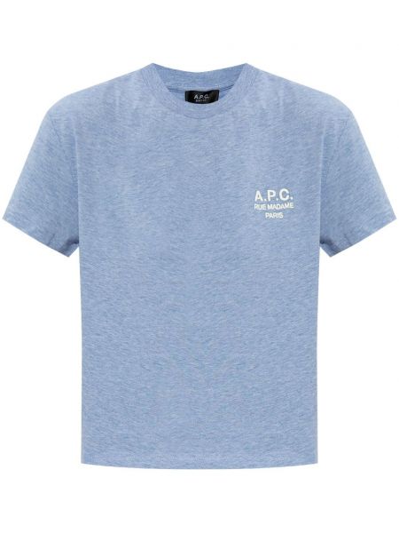 Bomuld t-shirt A.p.c. blå