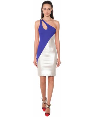 Asymetrické šaty na zip jersey Fausto Puglisi - modrá