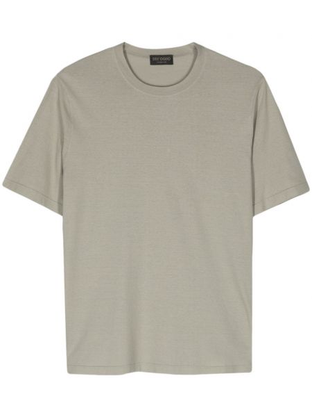 Bavlnené tričko s okrúhlym výstrihom Dell'oglio sivá