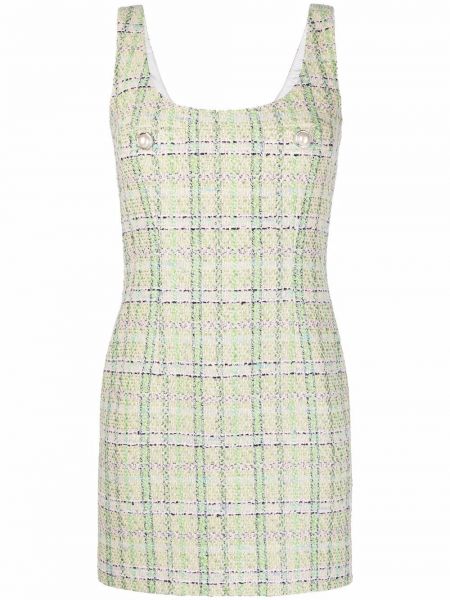 Tweed ermeløs dress Alessandra Rich grønn