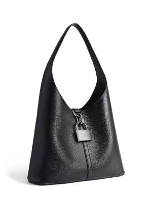 Kožená kožená kabelka Balenciaga čierna