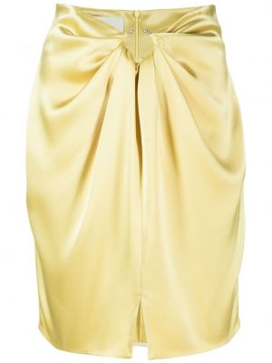 Saténové mini sukně na zip z polyesteru Nanushka - žlutá