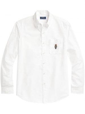 Pamučna majica s vezom s gumbima Polo Ralph Lauren