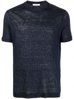 T-shirt en lin avec manches courtes Cruciani bleu