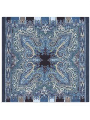 Svilena kravata s potiskom z abstraktnimi vzorci Etro modra