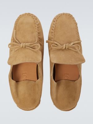 Pantofi loafer din piele de căprioară Loewe bej