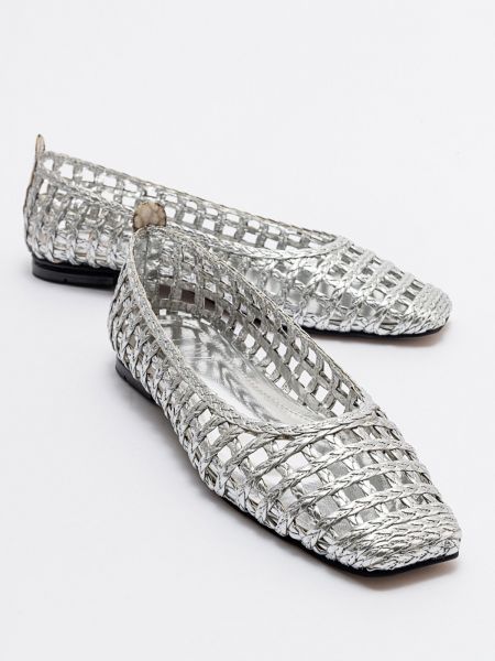 Kötött balerina cipők Luvishoes ezüstszínű