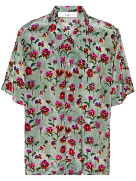 Kvetinová košeľa s potlačou Séfr zelená