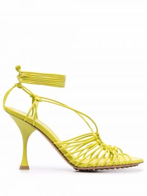 Bodkované sandále Bottega Veneta zelená