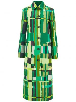 Płaszcz z nadrukiem w abstrakcyjne wzory Ferragamo zielony
