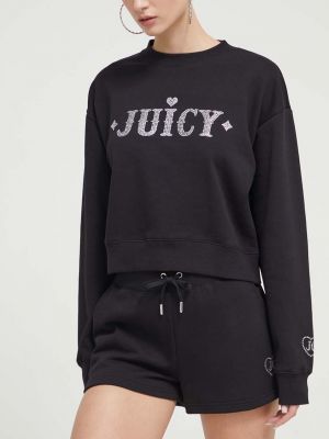 Kraťasy s vysokým pasem s aplikacemi Juicy Couture černé