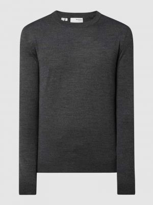 Sweter z wełny merino Selected Homme szary