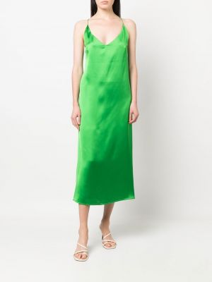 Saténové midi šaty Blanca Vita zelené