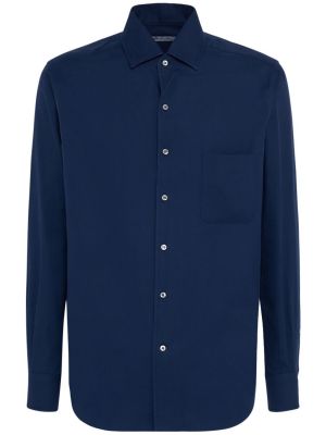 Bavlnená košeľa Loro Piana modrá