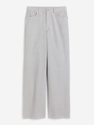 Вельветовые прямые брюки H&m серые