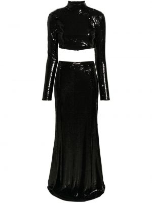 Flitrovaná sukňa Roberto Cavalli čierna