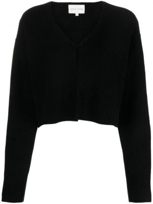 Пуловер с v-образно деколте Loulou Studio черно