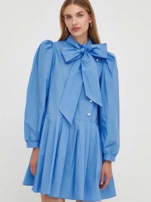Oversized bavlněné mini šaty Custommade modré