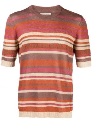 Плетена тениска на райета Nick Fouquet оранжево