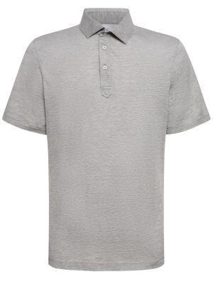 Kokvilnas zīda polo krekls džersija Brunello Cucinelli melns