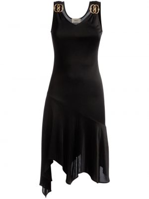 Asymetrické midi šaty Bally černé