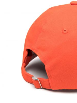 Haftowana czapka z daszkiem bawełniana Sporty And Rich pomarańczowa