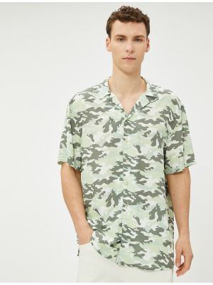 Viskózová košile s krátkými rukávy s klopovým límcem Koton