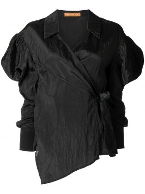 Асиметрична риза с драперии Rejina Pyo черно