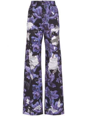 Voľné kvetinové džínsy s potlačou Philipp Plein