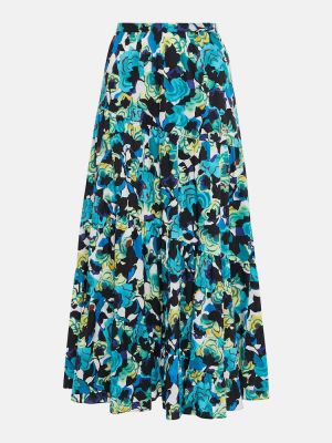 Bavlněné midi sukně s vysokým pasem s potiskem Diane Von Furstenberg
