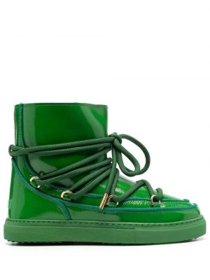Кожени обувки до глезена с връзки с дантела Inuikii зелено