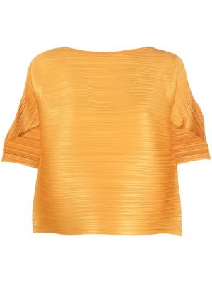 Plisserade kort blus Pleats Please Issey Miyake gul