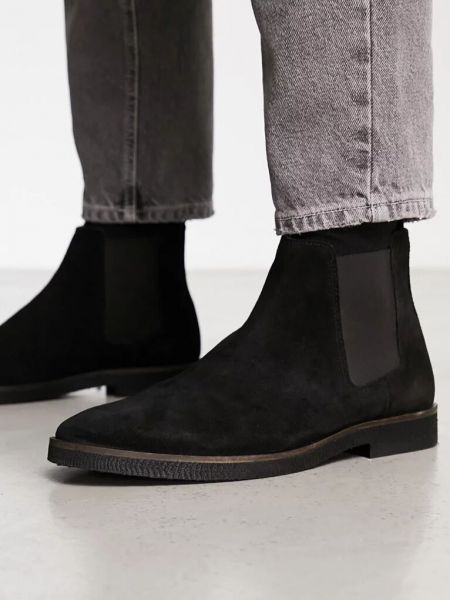 Замшевые ботинки челси Walk London черные