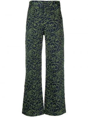 Pantaloni dritti in tessuto jacquard Destree verde