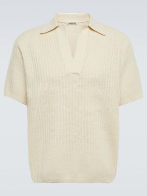 T-shirt en laine en coton Auralee blanc