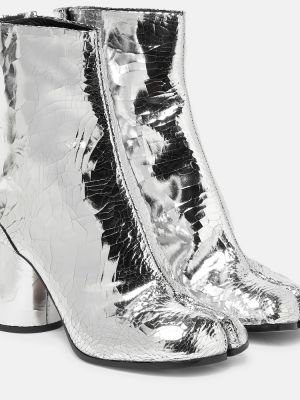 Stivali di pelle Maison Margiela argento