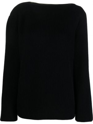 Пуловер от мерино вълна Ami Amalia черно