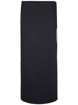 Vlnená midi sukňa Lemaire čierna