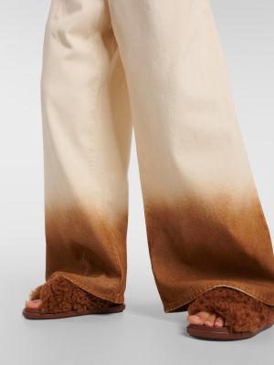 Laia lõikega kõrge vöökohaga teksapüksid Alanui valge
