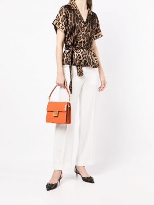 Chemise à imprimé léopard Dolce & Gabbana marron