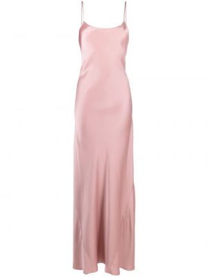 Сатенена вечерна рокля Victoria Beckham розово